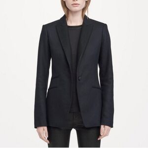 Rag & Bone Black Virgin Wool Tailored Blazer Size 2 Small